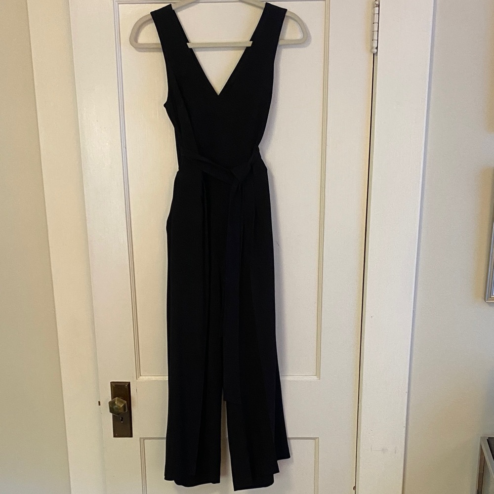 Club Monaco Crop Wide-leg Jumpsuit black size 4